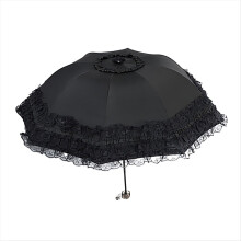 Parasol en dentelle, protection anti-UV, colle noire épaisse, double usage, parasol portable pour femme