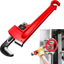 Double Ended Valve Wrench 10inch Pipe and Valve Wrench Wheels 1/8in - 1-1/2in Pipe Capacity for Protecting From Damage
