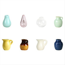 8PCS Mini Ceramic Vase Magnets for Fridge Cute Tiny Plant Vase Fridge Magnets for Kitchen Refrigerator Decoration