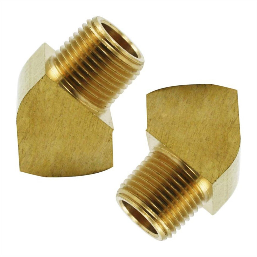 45 Degree Street Elbow 1/8 Inch Npt Male X 1/8 Inch Npt Female Brass Pipe Fitting Pack Of 2 4851434130438