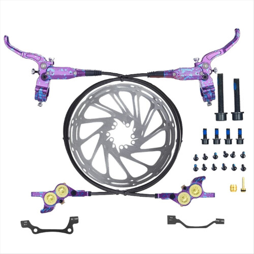 Κιτ υδραυλικών δισκόφρενων FV4 Mountain Bike, 4 εμβόλων, εμπρός/πίσω, φρένο αλουμινίου