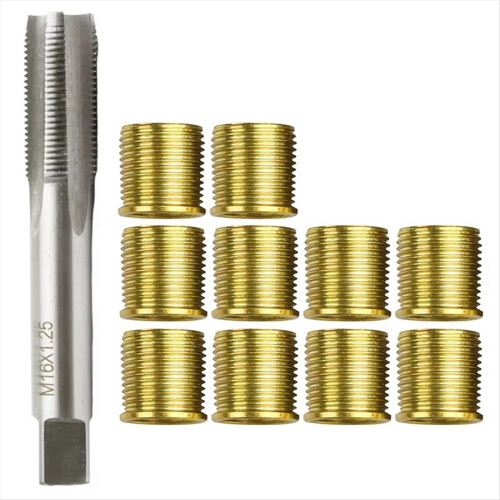Thread Repair Kit M16X1.25 Thread Tap M14X1.25 Thread Inserts for Restoring Damaged Threads Car Pro Coil Tool