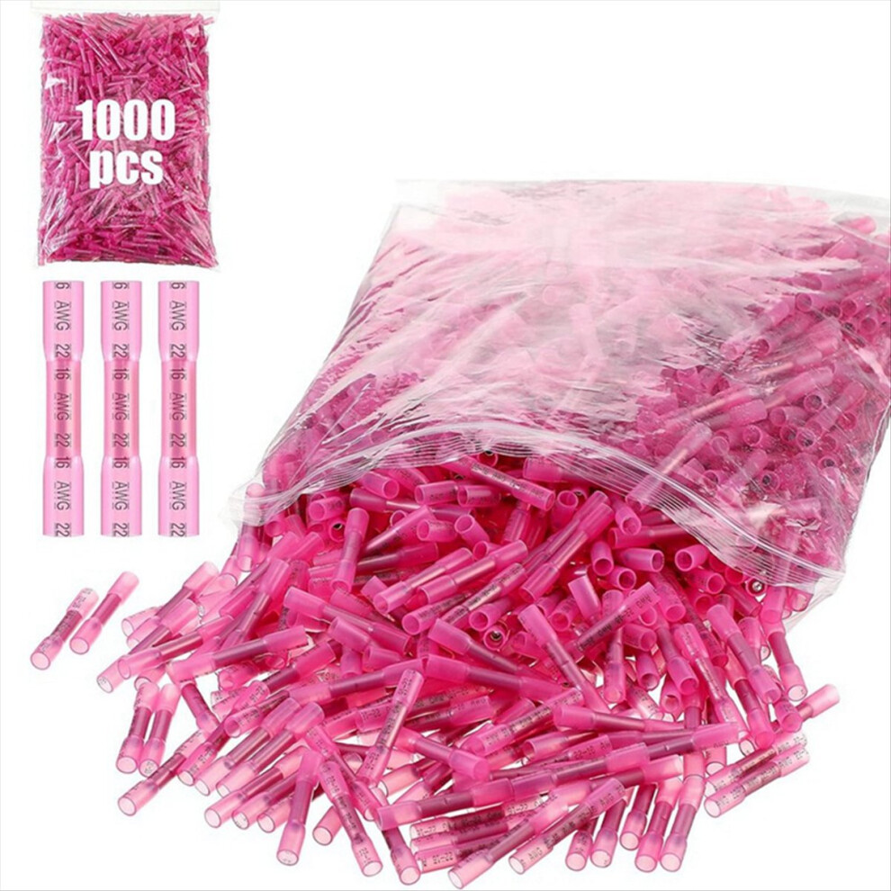 1000 Pcs Heat Shrink Butt Connectors, Marine Grade Insulated Crimp Wire Heat Shrink Wire Connectors, Suitable For Boats 4851434135129
