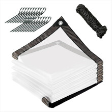 Telo trasparente resistente e impermeabile da 10x12 piedi, teloni trasparenti con occhielli, telo in plastica trasparente con bordo rinforzato