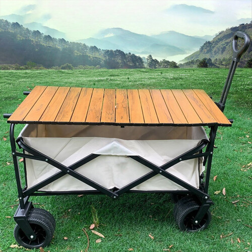 Mesa dobrável de 5 polegadas com grande capacidade, ideal para camping e atividades ao ar livre. Cor preta. 2
