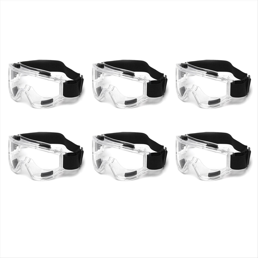6Pcs Safety Goggle Anti Splash Dust Proof Work Lab Eyewear Eye Protection Industrial Safety Glasses Clear Lens 4851434138465