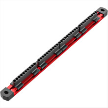 Organizador de bits hexagonais de 1/4", suporte deslizante para bits de chave de fenda com 40 furos e base magnética para armazenamento de brocas.