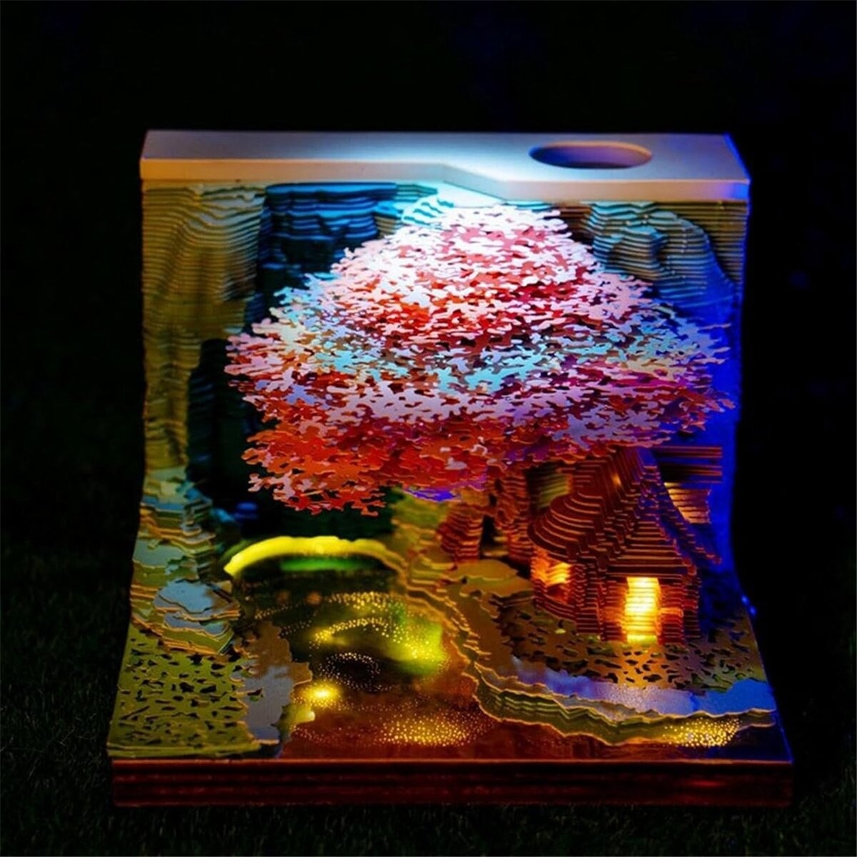 Calendrier 3D 2026 Avec Lumière LED - Bloc Note Artistique Château Magique Détachable