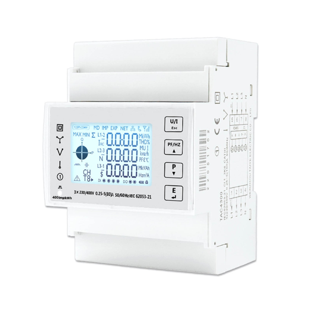 Tac4300 Digital Wattmeter Energy Electricity Electric Consumption Meter Voltmeter Modbus Rs485 Guide Electric Meter 4852469864701