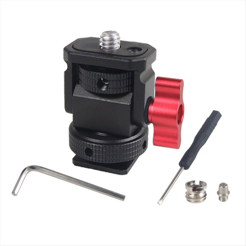 Mini Monitor Mount Holder Tripod Head With Cold Shoe Mount Adapter Swivel And Tilt Adjustable For Flash Fill Light 4852469871273