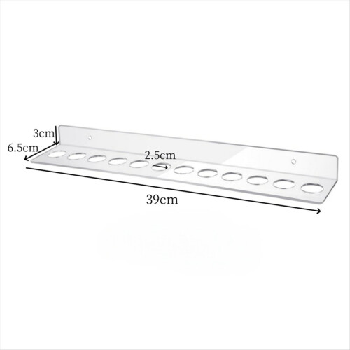 Acryl-Wandscherenhalter mit 12 Fächern, transparent, 40 cm breit, 3 mm dick, 2er-Pack 1