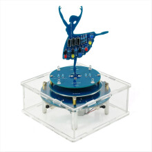 Rotating Music Box DIY Electronic Kit Girl Music Box with RGB LED Rotating Design for DIY Welding Practice