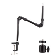 1/4 -01 Bracket Flexible Foldable Desk Mount Stand Ballhead Adapter for Fill Light LED Ring Light Camera Smartphone