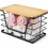 2 Pack Storage Stackable Kitchen Laundry Organizers with Bamboo Top, Wall Mount Large Trash Bag Holder and Standard 7