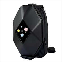Motorfiets schoudertas LED verlichting Bluetooth DIY koolstofvezel motorrijtas volledige helm sport waterdichte tas L