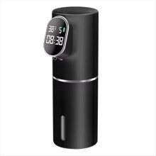 Slimme zeepschuimdispenser 5 versnellingen contactloos 320 ml temperatuur tijdweergave automatische infraroodsensor zeepdispensers, A