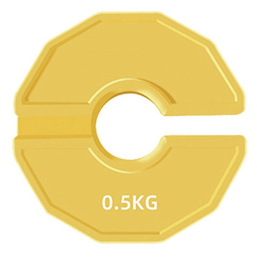 1 disque de musculation micro-type, poids fractionné, jaune, 0,5 kg.