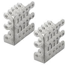 10er-Pack Skeffers Sockelleistenecken, Sockelleisten-Eckenschützer aus massivem Messing, silberfarben