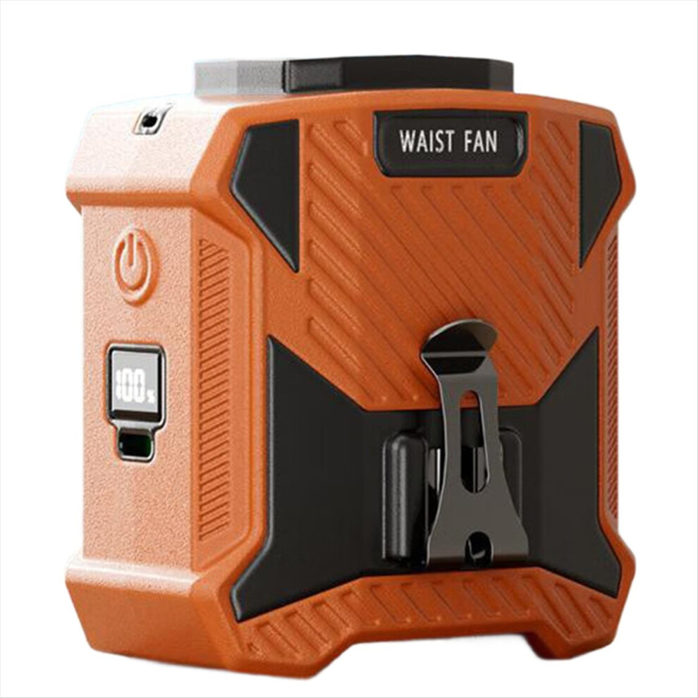 Waist Mounted Fan USB Charging Neck Mounted Digital Display Fan Small Whirlwind Waist Mounted 5 Speed High Speed Fan,A-image-OPC-PN7JCBF-NEW