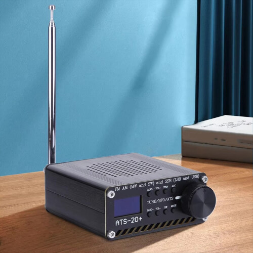 Receptor/scanner de banda completa ATS-20+Si4732 com tela OLED de 0,96 polegadas, FM, AM, SSB, FM, AM, MW, SW, SSB, LSB e USB com antena. 2