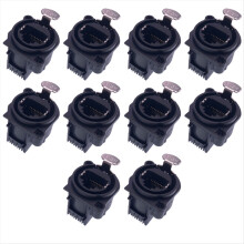 10 pezzi XLR RJ45 Presa Connettore ad ago piegato Forma quadrata PCB Pannello Montaggio Telaio Connettore adattatore XLR