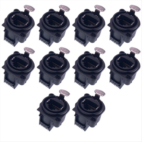 10pcs XLR RJ45 Socket Bent Needle Connector Square Shape PCB Panel Mount Chassis XLR Adapter Connector