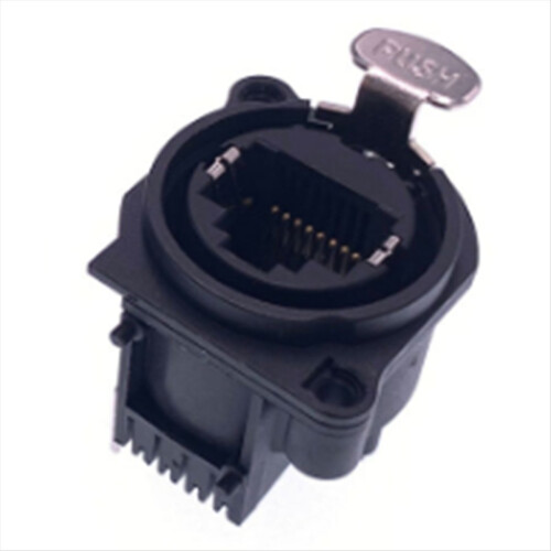 10pcs XLR RJ45 Socket Bent Needle Connector Square Shape PCB Panel Mount Chassis XLR Adapter Connector 1