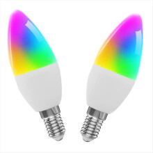 2Pcs Tuya Smart WiFi LED Bulb Five-Way Spiral Candle Bulb WiFi RGB Bulb Remote Control and Voice Control 9W