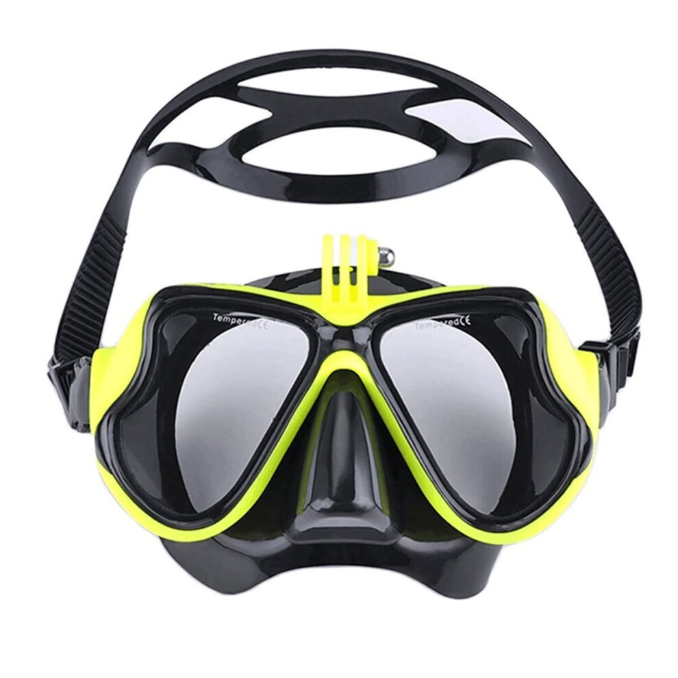 Professional Underwater Mask Camera Diving Mask Swimming Goggles Snorkel Scuba Diving Camera Holder For Yellow 4852469843638