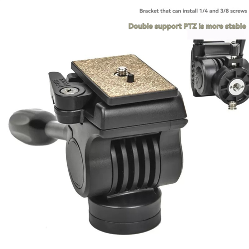 Video Camera Head Hydraulic Professional Damping Quick Release Plate Overhead Horizontal Vertical Tripod Head 2