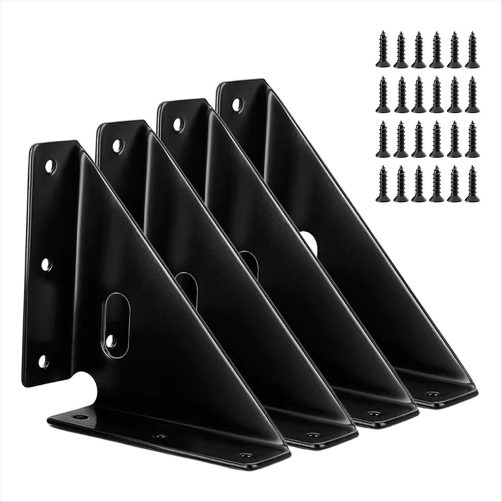 Gusset Joints 4 Pcs, Trapezi Corner Code, Bracket Corner Brace Bracket Fasteners, Furniture Shelf Support Joint 4852469818445