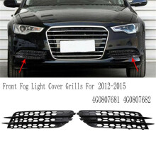 Parrilla de carreras con diseño de panal para faros antiniebla delanteros A6 C7 2012-2015 4G0807681 4G0807682, color negro