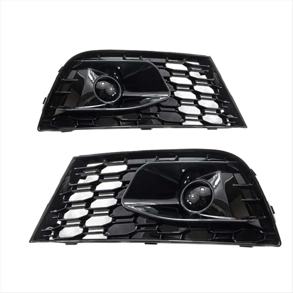 1 Pair Car Fog Frame Cover Front Bumper Fog Honeycomb Grille For A3 8V Sline S3 2017-2020 Light 4852469855662