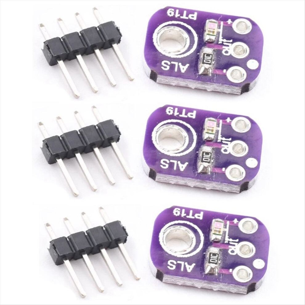 Als-Pt19 Analog Light Sensor Module High Dynamic Range Light Sensor Breakout Board 2.5V-5.5V Light Uv Sensor Module 3Pcs 4852469838337