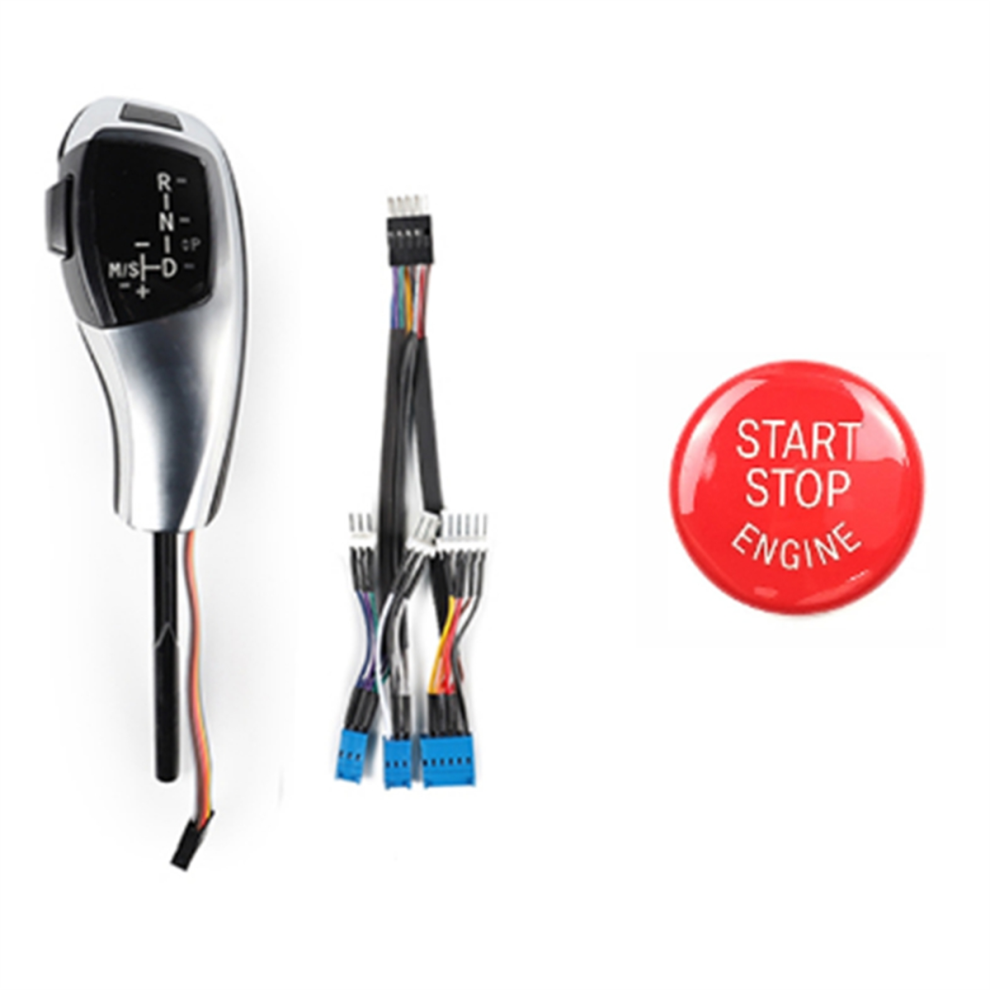 Car Led Automatic Gear Shift Knob With Engine Start Switch Button Cover For 3 5 Series E46 E60 E61 Lhd 4852045433703
