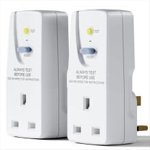 UK Standard 13A RCD Plug PRCD Leakage Protection Adapter Socket 30mA White Polycarbonate UK Plug