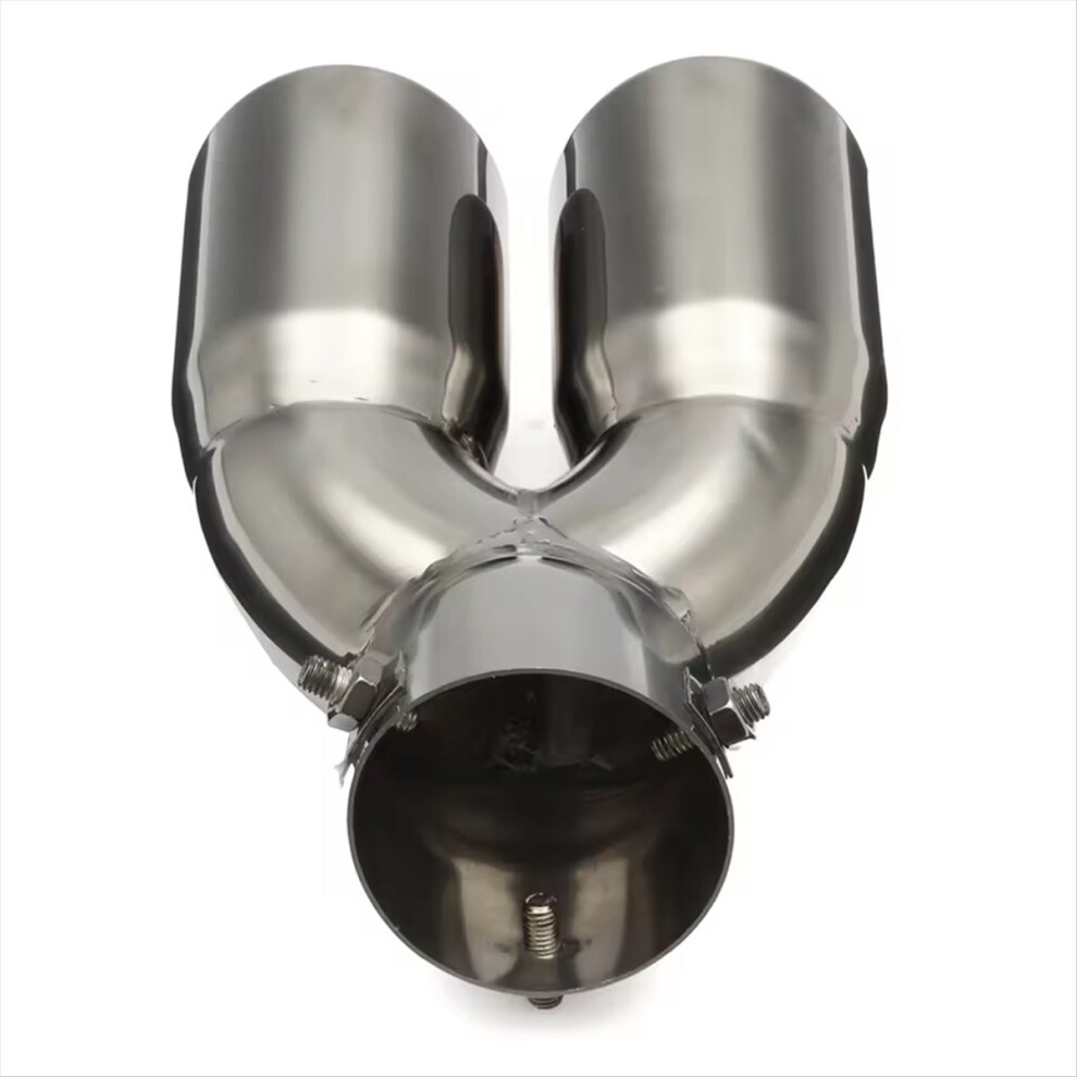 Universal 76Mm Stainless Steel Car Exhaust Muffler Tip Y-Type Double Outlet Car Tail Rear Chrome Round Exhaust Pipe 4852045435240