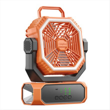 20000mAh Camping Fan Automatic Head Shaking with LED Light 3 Speeds Desk Fan Remote Portable Rechargeable Outdoor Fan