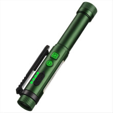 1PC Ultra-Bright LED Pen Light with Strong Magnetic Clip Tail,COB Side Light 360 Rotatable Clip,for Maintenance,Patrols
