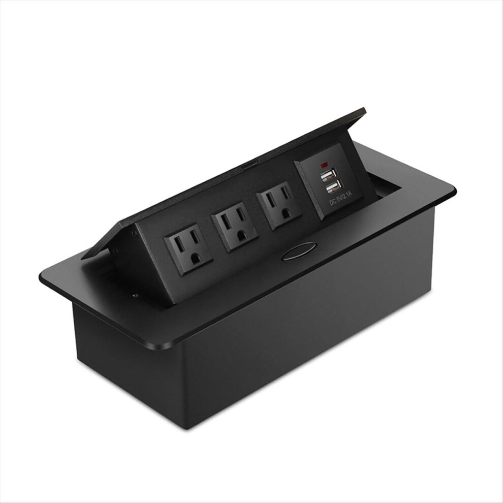 Hidden Embedded Power Strip -Up Socket 125V15a Desktop Socket Aluminum Alloy Multi-Function Embedded Desktop Socket 4852045434236