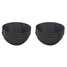 6PCS 14 Inch Round Hanging Basket Liners Fabric Hanging Plant Liners Non-Woven Planter Liners for Hanging Baskets Black