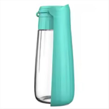 Garrafa de água dobrável para uso externo, ideal para cães e gatos de pequeno e grande porte. Cor: Azul.
