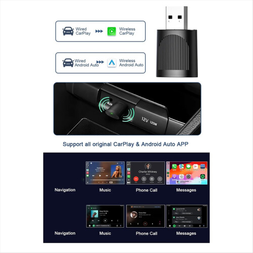 Upgrade 5Ghz MINI U8 Wireless Carplay Smart Box Wireless for Android Auto Adapter Dongle Bluetooth WiFi Auto Connection 2