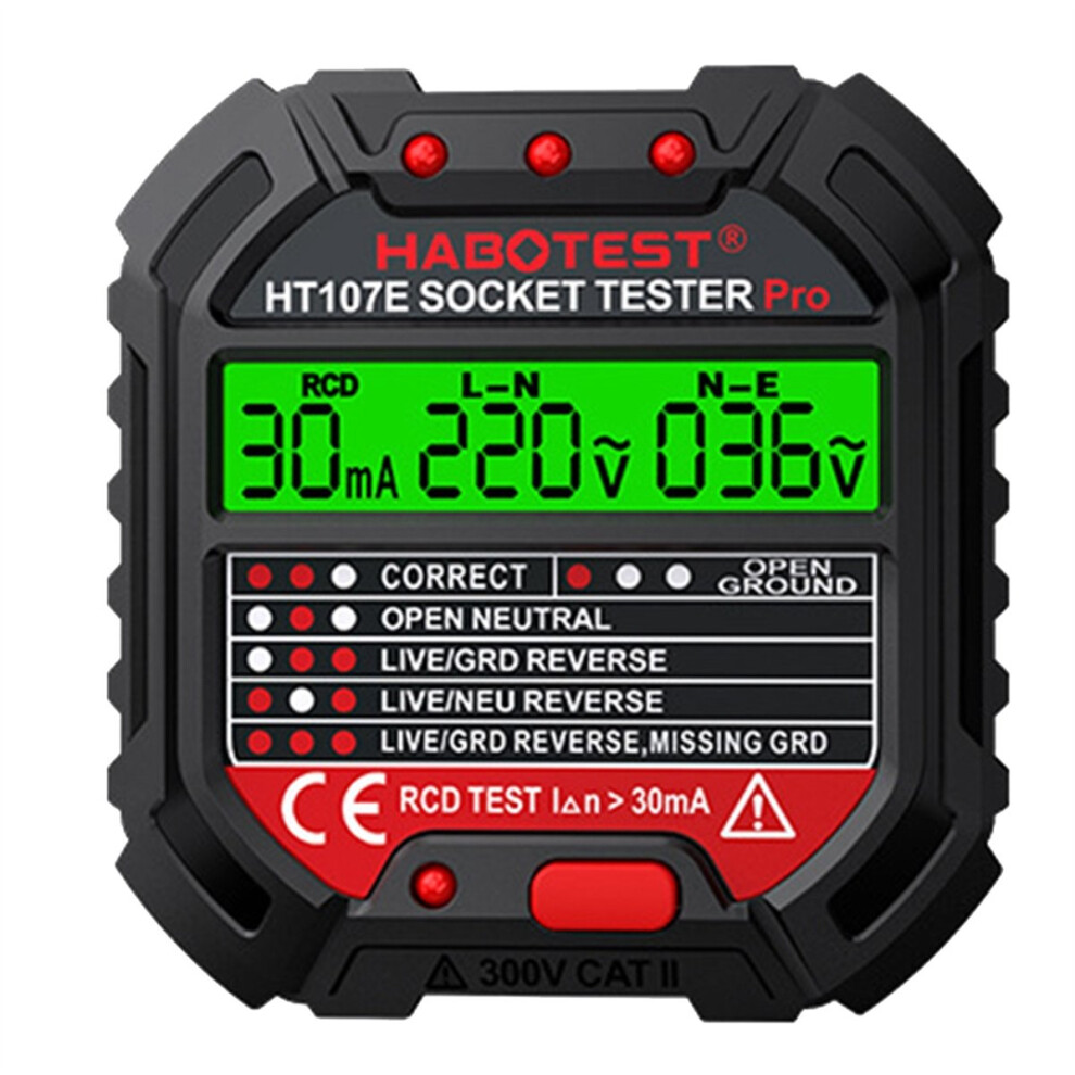 Ht107 Pro Socket Tester Voltage Test Socket Detector Line Plug Polarity Phase Check Uk Plug 4852045455972