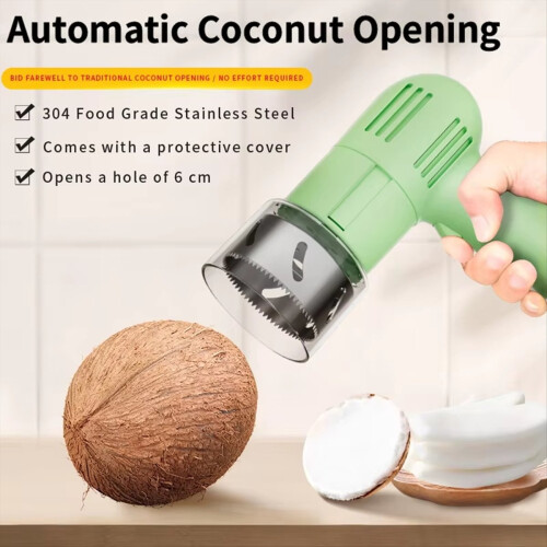 Abridor automático de coco: abra e extraia a polpa do coco sem esforço. 1