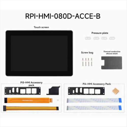 Tela sensível ao toque industrial HMI de 8 polegadas com resolução de 1280x800 e câmera frontal de 5MP. 1