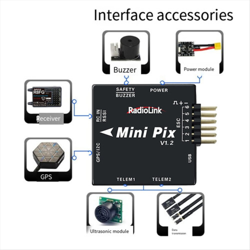Radiolink Mini Pix V1.2 Flight Controller for FPV Drone Quad 2