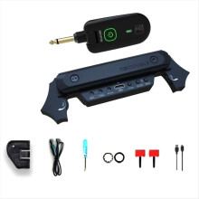 DOUBLE X2 Draadloze klankgat-pickup met ontvangermicrofoon 30M transmissie voor 80-120 mm klankgat akoestische gitaar-pickup, B