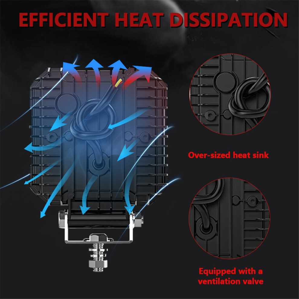 4 Inch Car Square Led Work Strobe Head Offroad Driving Spot For Truck Cars Suv Boat Light/White/Yellow 4852045481933
