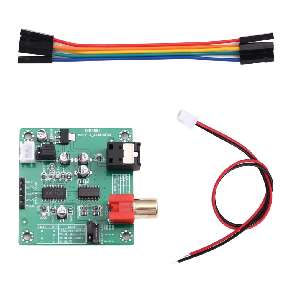 Dir9001 Digital Audio Receiver Coaxial Optical Fiber Receiving Spdif To I2s Output Sample Rate 24Bit 96Khz 4852045492380